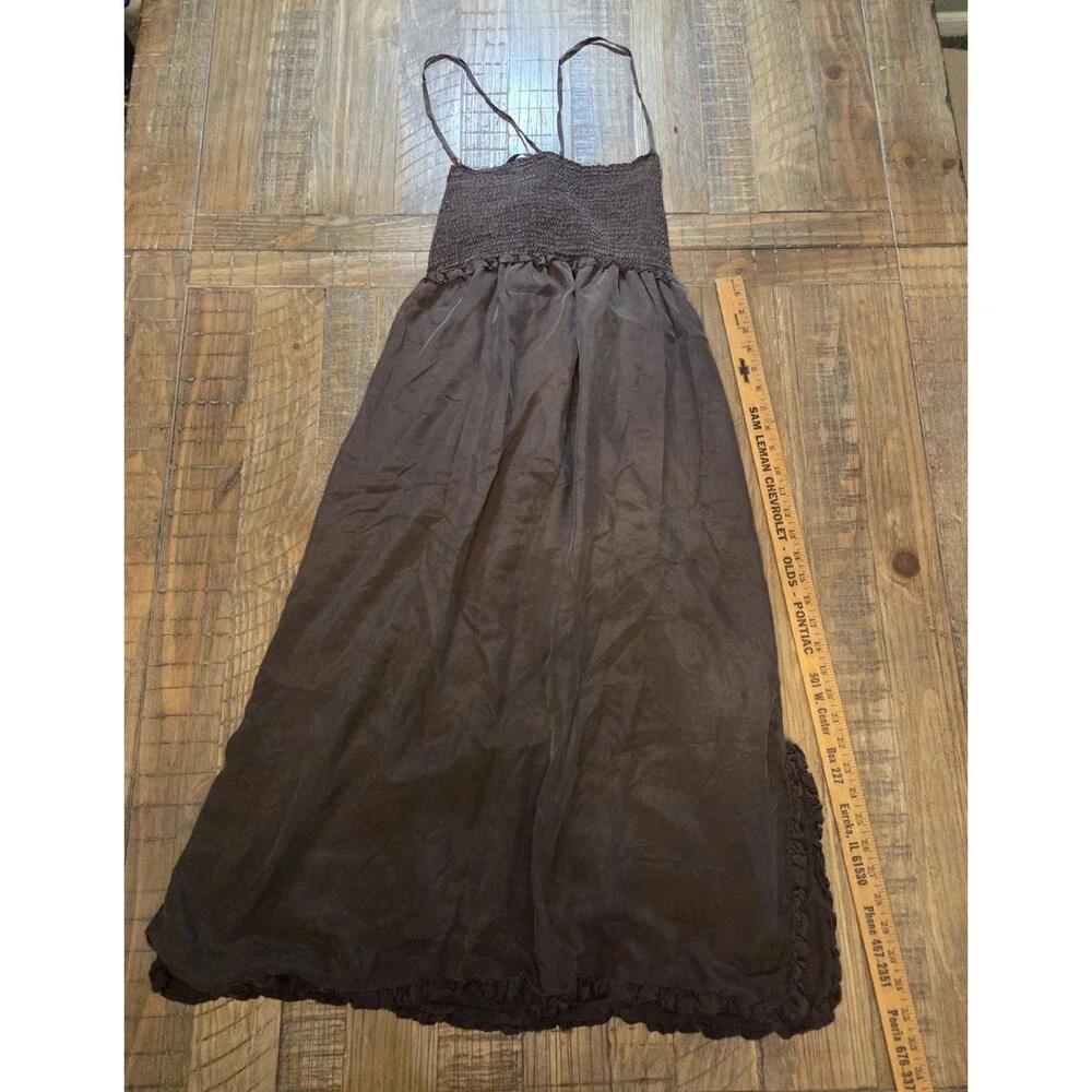 J. Crew Brown Maxi Dress with Smocked Bodice